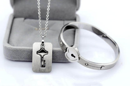 Amoréa - DU BIST DER SCHLÜSSEL MEINES HERZES – Armband + Halskette Set