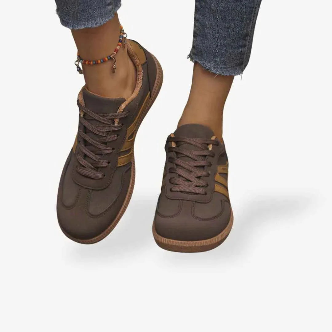 Retro Sneaker mit Gummisohle – Bequeme Freizeit Schuhe im Vintage Look für Damen