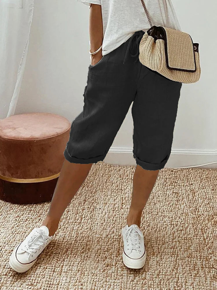 Fioralys - Shorts für Damen aus Baumwolle-Leinen – fließend, leicht und trendy für den Sommer 2026