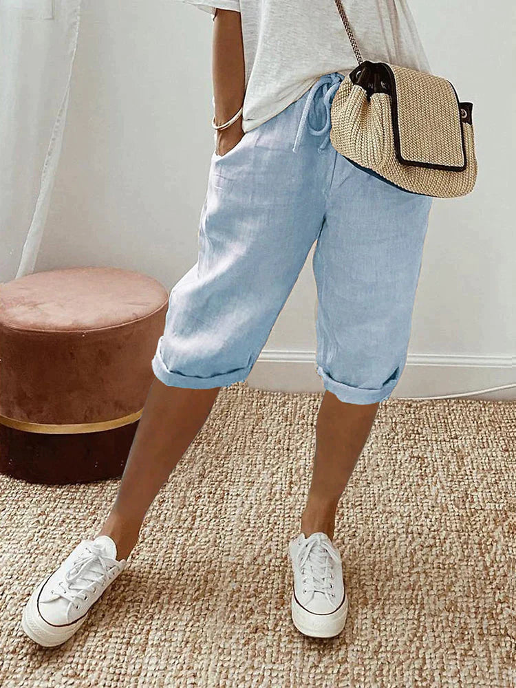 Fioralys - Shorts für Damen aus Baumwolle-Leinen – fließend, leicht und trendy für den Sommer 2026