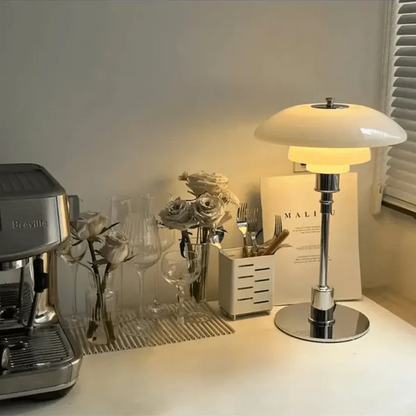 Vintage Tischlampe mit Pilzschirm – Elegante Retro Designleuchte für Wohnzimmer & Schlafzimmer
