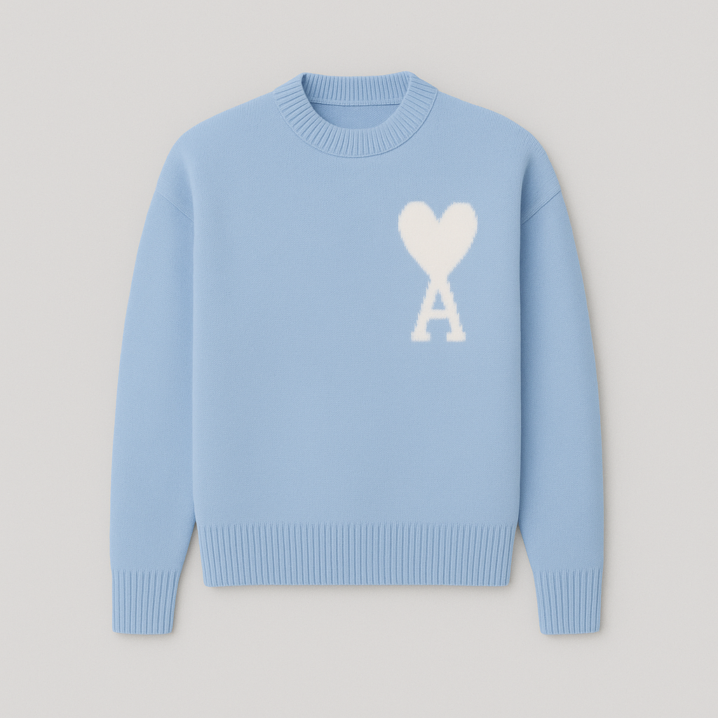 Kaélie - Damenpullover mit Herz und gestickten Buchstaben – Chic und zeitloser Sweat