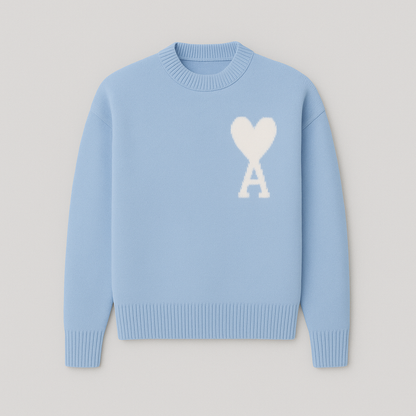 Kaélie - Damenpullover mit Herz und gestickten Buchstaben – Chic und zeitloser Sweat