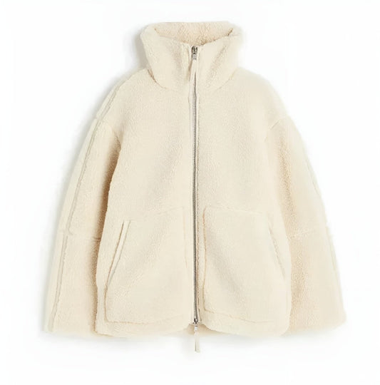 Liorisse - Elegante Teddyjacke für den Frühling mit Reißverschluss und Taschen für Frauen