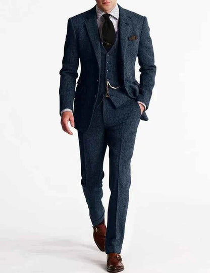 Eleganter Herren 3-Teiler Anzug Slim Fit – Klassischer Business & Hochzeitsanzug