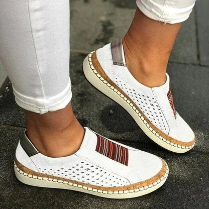 Bequeme Slip-On Sneaker für Damen – Atmungsaktive Freizeitschuhe mit Keilsohle