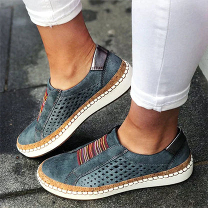 Bequeme Slip-On Sneaker für Damen – Atmungsaktive Freizeitschuhe mit Keilsohle