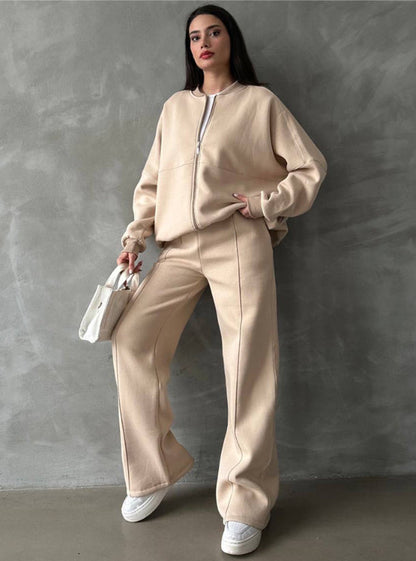 Élodivine - Oversize Jogginganzug mit Reißverschluss für Frauen