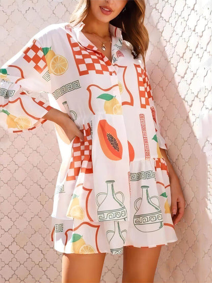 Jorivane - Weites Kurzkleid im Ethno-Stil für Damen