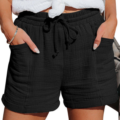 Lässige Musselin-Shorts mit Tunnelzug für Damen – Luftige Freizeitshorts für Sommer & Urlaub