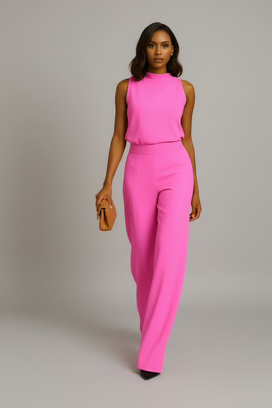 Eleganter Jumpsuit für Damen – Ärmellos & Figurstreckend in fließendem Design