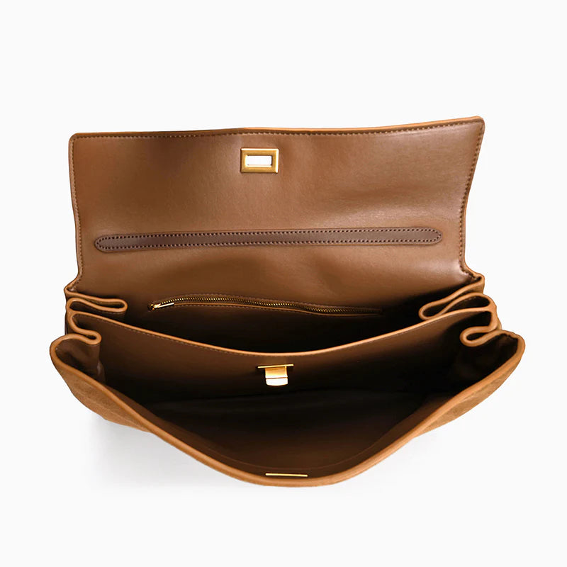Elegante Schultertasche aus Leder mit Magnetverschluss – Zeitlose Hobo Bag für Damen
