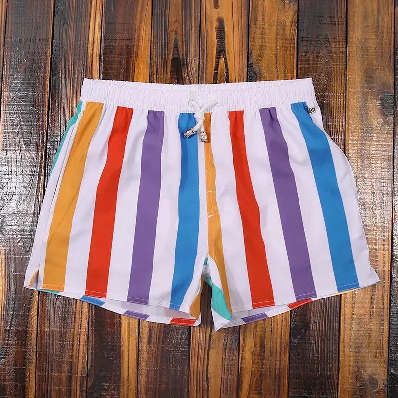 Gestreifte Badehose für Herren – Schnelltrocknende Swim Shorts im modernen Sommer Look