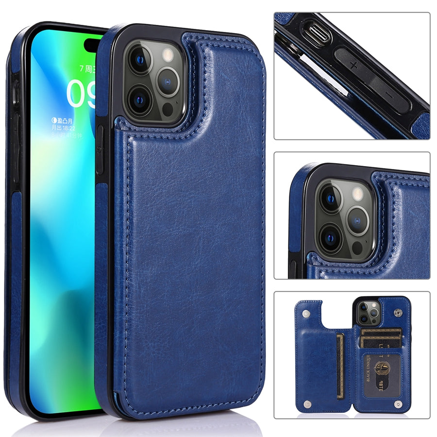 Magnoria - Luxuriöse Ledertasche für das Handy mit Kartenfächern, Fotobereich und Magnetverschluss