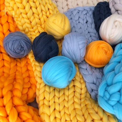Chunky XL Wollgarn 1000 Gramm DIY zum Stricken einer wunderbar weichen Decke
