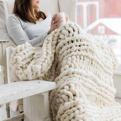 Chunky XL Wollgarn 1000 Gramm DIY zum Stricken einer wunderbar weichen Decke