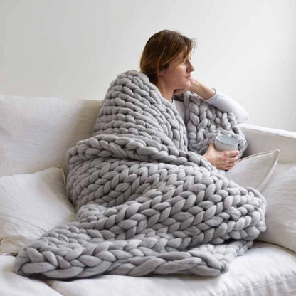 Chunky XL Wollgarn 1000 Gramm DIY zum Stricken einer wunderbar weichen Decke