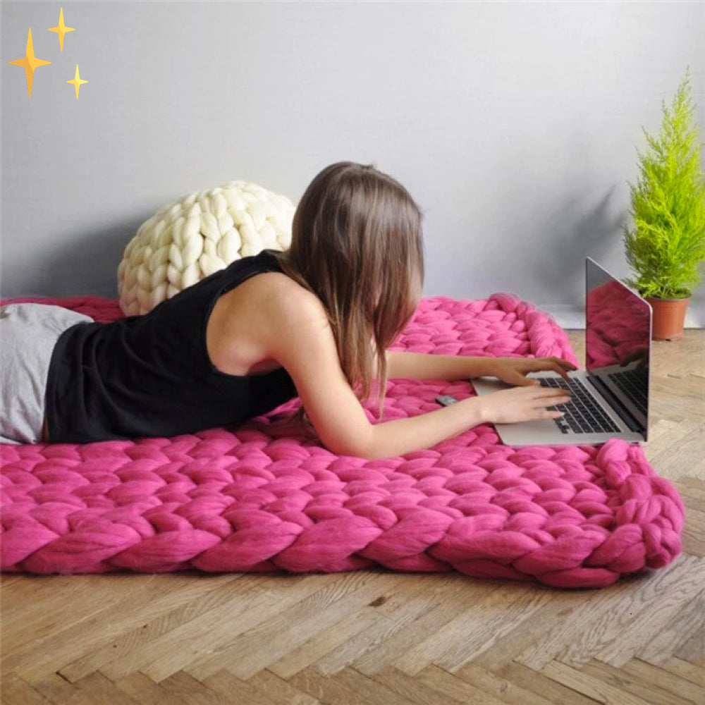 Chunky XL Wollgarn 1000 Gramm DIY zum Stricken einer wunderbar weichen Decke
